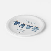 Blue Jean Baby Shower - Denim Theme Pappteller (Schrägansicht)