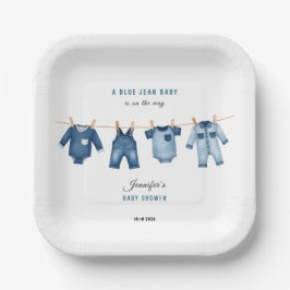 Blue Jean Baby Shower - Denim Theme Pappteller