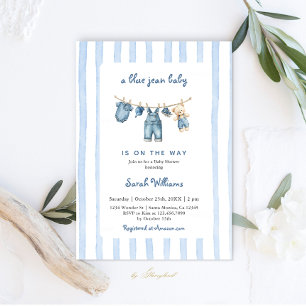 Blue Jean Baby Shower Einladung