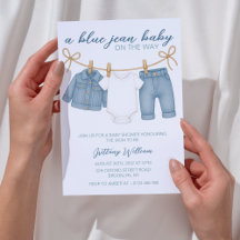 Blue Jean Baby Shower Einladung für Jungen