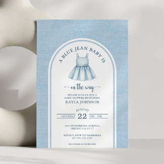 Blue Jean Baby Shower Elegant Arch Girl Einladung