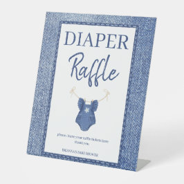 Blue jean baby shower for girl diaper raffle sockelschild