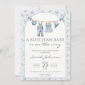 Blue Jean Baby Shower Invitation Cowboy Einladung (Vorderseite)