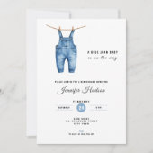Blue Jean Baby Shower Invitation - Denim Theme Einladung (Vorderseite)