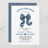 Blue Jean Baby Shower Invitation Einladung (Vorne/Hinten)