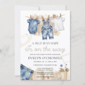 Blue Jean Baby Shower Invitation Einladung (Vorderseite)