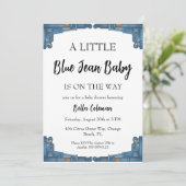 blue jean baby shower invitations einladung (Stehend Vorderseite)