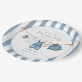 Blue Jean Baby Shower Paper Plate Pappteller (Schrägansicht)