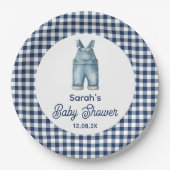 Blue Jean Baby Shower Pappteller (Vorderseite)