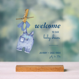 Blue Jean Baby | Willkommen bei Baby Shower Tablet Acrylschild