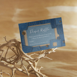 Blue Jean Baby Windel-Raffle Baby Shower Begleitkarte