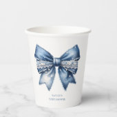 Blue Jean Bow Baby Shower Pappbecher (Vorderseite)