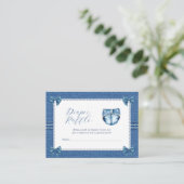 Blue Jean Bows Windeln Tombola Mädchen Dusche Begleitkarte (Stehend Vorderseite)