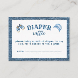 Blue Jean Boy Baby Shower Diaper Raffle Begleitkarte