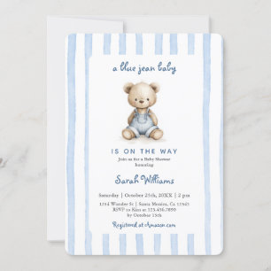 Blue Jean Boy Babyparty Einladung