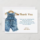 Blue Jean Boy Western Baby Shower Dankeskarte (Vorderseite)