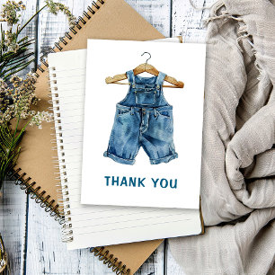 Blue Jean Boy Western Baby Shower Dankeskarte
