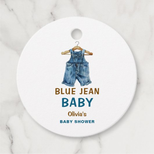 Blue Jean Boy Western Baby Shower Geschenkanhänger (Vorderseite)