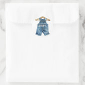 Blue Jean Boy Western Baby Shower Runder Aufkleber (Tasche)