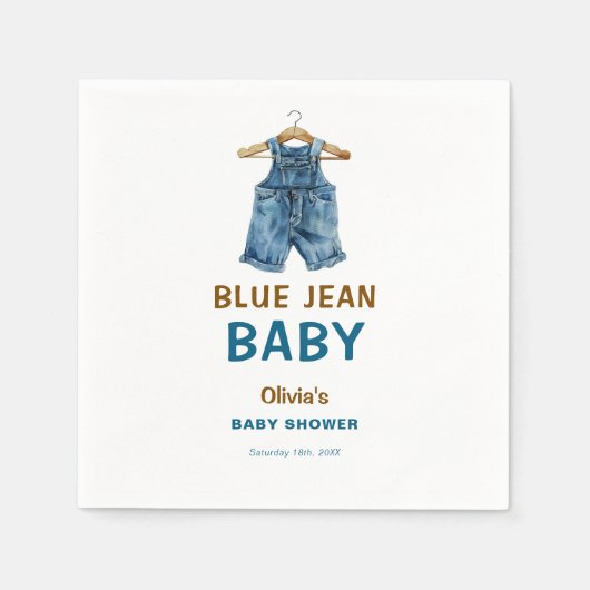 Blue Jean Boy Western Baby Shower Serviette (Vorderseite)