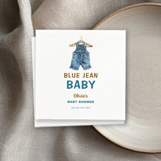 Blue Jean Boy Western Baby Shower Serviette