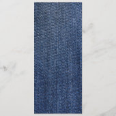 Blue Jean Denim and Lace Wedding Menu Card Menükarte (Rückseite)