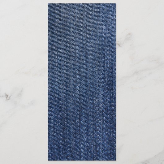 Blue Jean Denim and Lace Wedding Menu Card Menükarte (Rückseite)