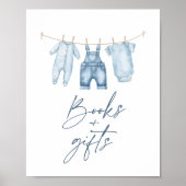 Blue Jean Denim Baby Duschbücher und Geschenkschil Poster (Vorne)