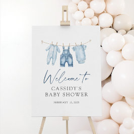 Blue Jean Denim Baby Dusche Begrüßungszeichen
