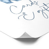 Blue Jean Denim Baby Duschkarten und Geschenkschil Poster (Ecke)