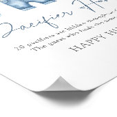 Blue Jean Denim Baby Showdusche Schnuller Hunt Sig Poster (Ecke)