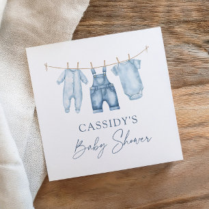 Blue Jean Denim Baby Shower Serviette