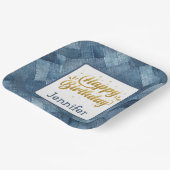 Blue Jean Denim Birthday Paper Plate Pappteller (Gewinkelt)