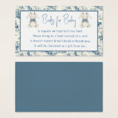 Blue Jean Denim Books For Baby Boy Enclosure Card (Vorne & Hinten)