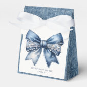 Blue Jean Denim Bow Baby Shower Geschenkschachtel (Vorderseite)