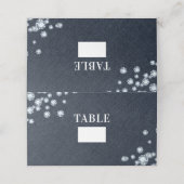 Blue Jean Denim & Diamonds Tischnummer Sitzplatine Platzkarte (Außenseite Aufgefaltet)