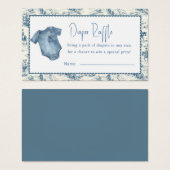 Blue Jean Denim Diaper Raffle Boy Enclosure Card (Vorne & Hinten)