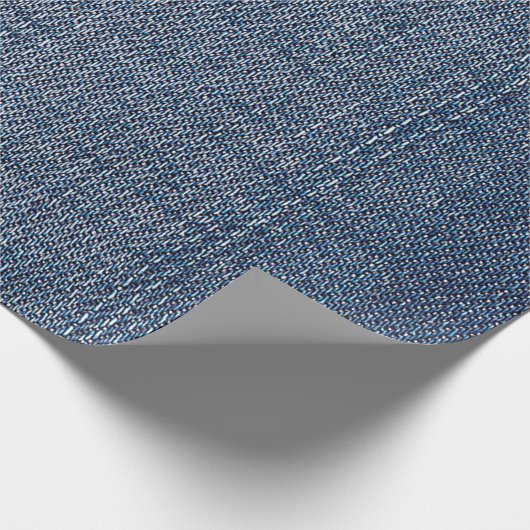 Blue Jean Denim Fabric Geschenkpapier (Ecke)