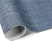 Blue Jean Denim Fabric Geschenkpapier (Rolleneckpunkt)