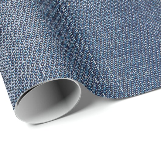 Blue Jean Denim Fabric Geschenkpapier (Rolleneckpunkt)
