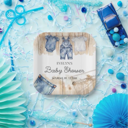 Blue Jean Denim  Pappteller (Party)