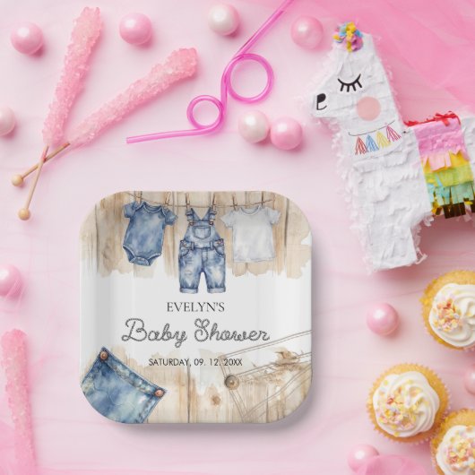 Blue Jean Denim  Pappteller (Party)