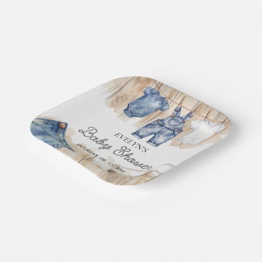 Blue Jean Denim  Pappteller (Gewinkelt)