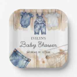 Blue Jean Denim  Pappteller