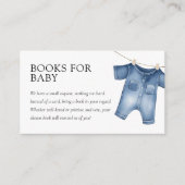 Blue Jean Denim Sweet Boy Baby Showbücher Begleitkarte (Vorderseite)