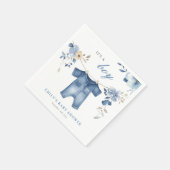 Blue Jean Denim Sweet Boy Baby Shower Serviette (Ecke)