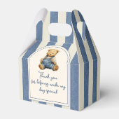 Blue Jean Denim Teddy Bear 1st Birthday Geschenkschachtel (Rückseite)