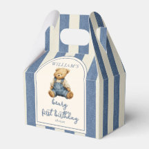 Blue Jean Denim Teddy Bear 1st Birthday