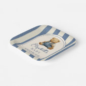 Blue Jean Denim Teddy Bear Baby Shower Pappteller (Gewinkelt)