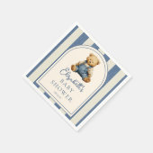 Blue Jean Denim Teddy Bear Baby Shower Serviette (Ecke)